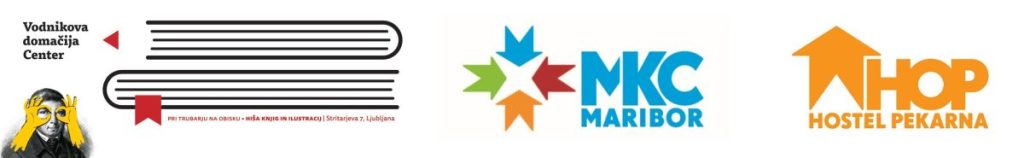 Logotipi Vodnikova domacija MKC MB in Hostel Pekarna